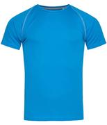 Koszulki męskie - Koszulka T-shirt, Niebieska, Sportowa, ACTIVE-DRY Poliester, Raglanowe Rękawy - Stedman - miniaturka - grafika 1