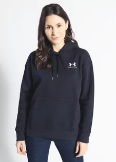 Bluzy damskie - Bluza damska czarna UNDER ARMOUR ESSENTIAL FLEECE HOODIE - Under Armour - grafika 1