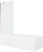Wanny - Mexen Vega wanna prostokątna 150 x 70 cm z obudową i parawanem 1-skrzydłowym 80 cm, transparent, chrom - 550115070X9508000001 - miniaturka - grafika 1