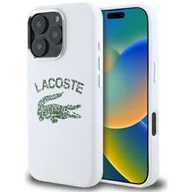 Etui i futerały do telefonów - Etui LACOSTE Silicone Cracked Logo MagSafe do Apple iPhone 16 Pro Biały - miniaturka - grafika 1