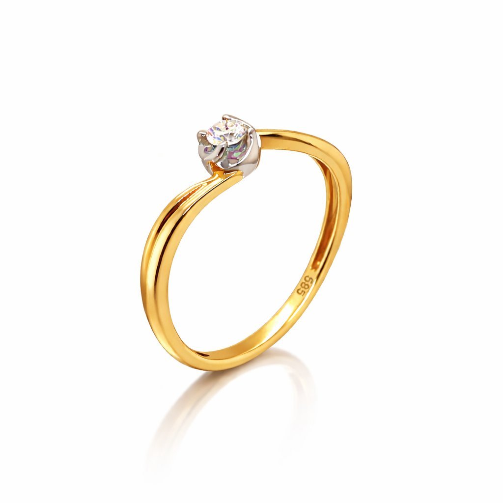 Pierścionek złoty Au585 z diamentem R38481 rozmiar 11