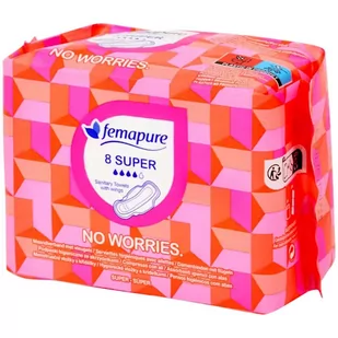 Femapure No Worries Super 8szt  (podpaski higieniczne) - Podpaski - miniaturka - grafika 1