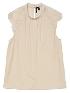 Bluzki damskie - Vero Moda Bluzka w kolorze beżowym - miniaturka - grafika 1