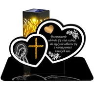 Lampiony i znicze - ZNICZ SOLARNY LED WIECZNY PODSTAWKA NA CMENTARZ GRÓB lampka Serce 3D - miniaturka - grafika 1