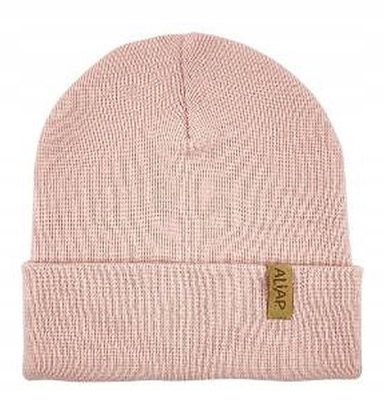 Aliap Czapka dziecięca rozm .50-52 Różowa Wełna merino 100% 2-8 lat