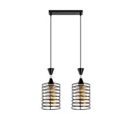 Lampy sufitowe - VEN Industrialna LAMPA wisząca VEN W-3991/2 BK druciana OPRAWA metalowa ZWIS loftowy czarny miodowy - miniaturka - grafika 1
