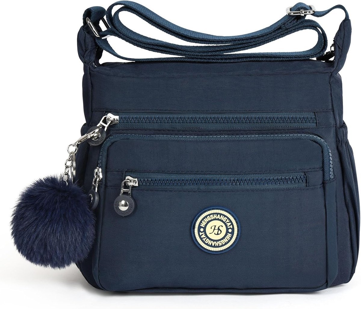 Aucuu Damska torba crossbody z wieloma kieszeniami, wielofunkcyjna torba crossbody, nylonowa lekka i wodoodporna, torba podróżna z regulowanym paski..