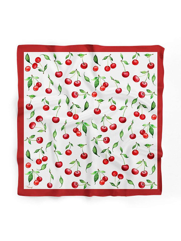 Lucky Bees Chusta w kolorze biało-czerwonym - 55 x 55 cm