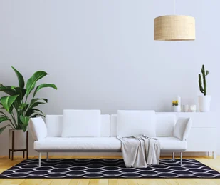 Lampa wisząca Solar Lampa wisząca zwis pojedynczy biały rattan fi 40cm - Lampy sufitowe - miniaturka - grafika 1