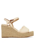 Espadryle damskie - DeeZee Espadryle E0822-4A Beżowy - miniaturka - grafika 1