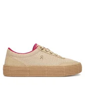 Espadryle damskie - Espadryle Tommy Hilfiger Th Foxing Platform Rope FW0FW09173 Beżowy - miniaturka - grafika 1