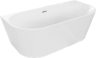 Wanny - Mexen Oval wanna wolnostojąca przyścienna 160 x 80 cm, biała, przelew chrom - 52671608000-01 - miniaturka - grafika 1