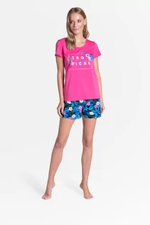 Piżamy damskie - Piżama Tropicana 38905-43X Różowa - grafika 1