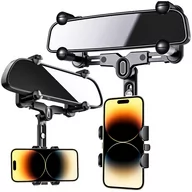 Uchwyty samochodowe do telefonów - Uchwyt samochodowy do telefonu na lusterko wsteczne Alogy Mirror Car Holder Czarny - miniaturka - grafika 1
