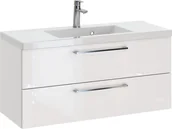 Szafki łazienkowe - Szafka z Umywalką ROSEN 100 cm - Uchwyt Chromowany - miniaturka - grafika 1