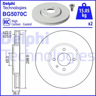 Tarcza hamulcowa DELPHI BG5070C - Tarcze hamulcowe - miniaturka - grafika 1