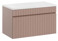 Szafki łazienkowe - Szafka pod umywalkę, łazienkowa, Iconic, 80x46x46 cm, różowy, mat - miniaturka - grafika 1