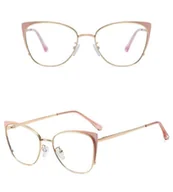 Okulary korekcyjne, oprawki, szkła - Okulary kocie do komputera damskie z filtrem BLUE Light zerówki 2585-2 - miniaturka - grafika 1