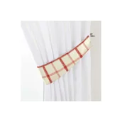 Akcesoria do wystroju okien - Dekoria Podwiązka Victoria ecru tło czerwona kratka 12 x 70 cm Avinon 335-131-15 - miniaturka - grafika 1