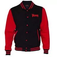 Kurtki i płaszcze dla chłopców - Popgear Męska kurtka The Boys Supes Graffiti czerwona czarna Varsity Jacket, czerwony czarmy, XL - miniaturka - grafika 1