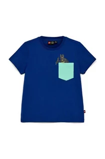 Koszulki dla chłopców - Lego t-shirt bawełniany dziecięcy kolor granatowy z nadrukiem - grafika 1