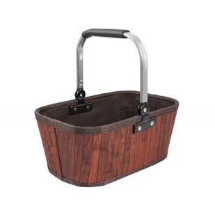 Kosz zakupowy bambusowy brązowy 31 x 22 x 33 cm - Torby i wózki na zakupy - miniaturka - grafika 1