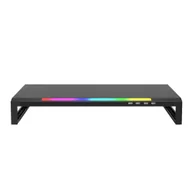 Akcesoria do monitorów - Podstawa pod monitor, DZ-01, 4x USB Hub 2.0, czarny, plastikowy, 20 kg nośność, Marvo, podświetlenie rainbow - miniaturka - grafika 1