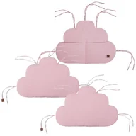 Organizery na łóżeczko - Hi Little One ochraniacze panelowe do łóżeczka z organizerem z oddychającej BIO bawełny CLOUD Blush - miniaturka - grafika 1