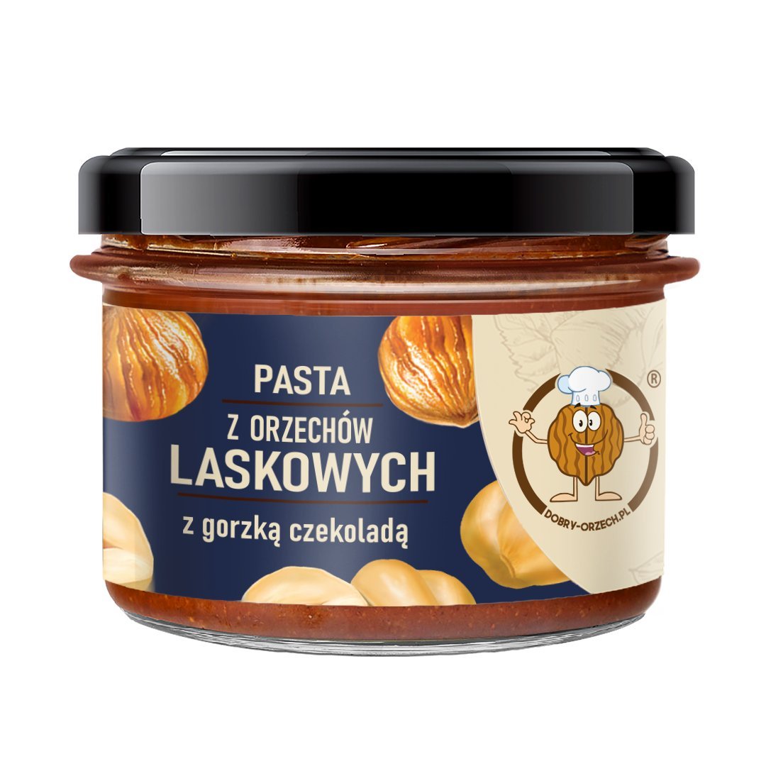 Pasta z orzechów laskowych z gorzką czekoladą 180g