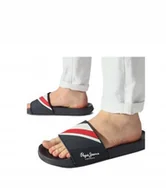 Klapki i japonki męskie - PEPE JEANS GRANATOWE KLAPKI MĘSKIE Z LOGO 46 AWI - miniaturka - grafika 1