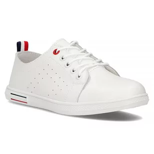 Skórzane trampki damskie Filippo DP3508/23 WH biały - Trampki damskie - miniaturka - grafika 1