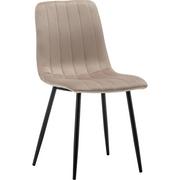 Krzesła - Krzesło welurowe do kuchni, salonu, 44x51x89 cm, beżowy - miniaturka - grafika 1