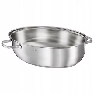Rösle RÖSLE 13152 naczynie do pieczenia Elegance owalne w zestawie pokrywka/patelnia do ryb z powłoką zapobiegającą przywieraniu potraw, czarna, ze stali szlachetnej 13152 - Brytfanny - miniaturka - grafika 1