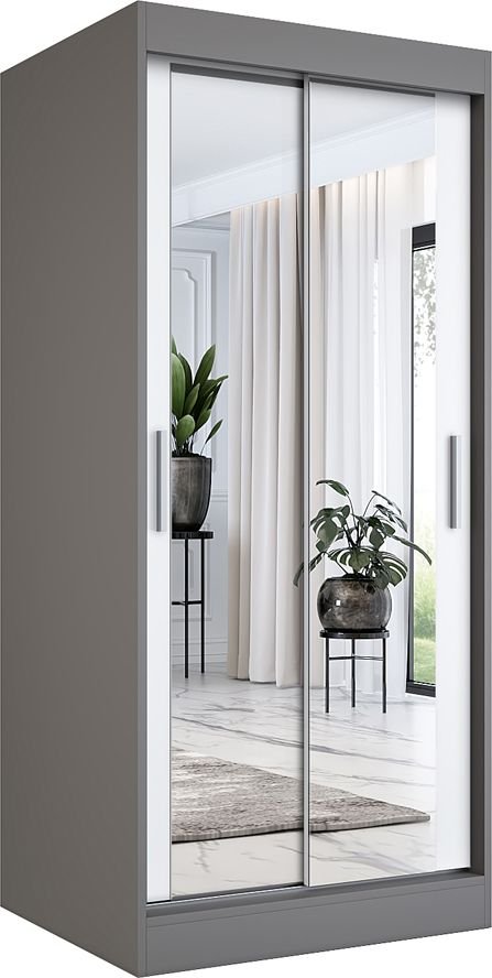 Elior Szafa przesuwna w kolorze antracyt + biały - Edna 2X