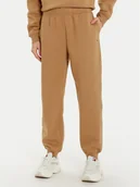 Spodnie sportowe damskie - Tommy Hilfiger Spodnie dresowe Essential WW0WW45966 Beżowy Regular Fit - miniaturka - grafika 1