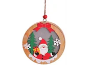 Oświetlenie świąteczne - Lampka świąteczna BELINE drewniana Mikołaj okrągła - miniaturka - grafika 1