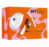 Lakiery hybrydowe - Neonail My Starter Set Mylaq, Zestaw Prezentowy, Lakier Hybrydowy Classy Nude, Baza/Top 2w1, Cleaner, Dwustronny Pilnik, Lampa - miniaturka - grafika 1