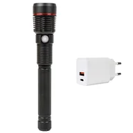 Latarki - Latarka aluminiowa PNI Adventure F450, z funkcją ogniskowania, BOOST, LED 20 W, 1500 lm do 450 m, 4400 mAh, IPX5, z zasilaczem PNI CHG300 w zestawie - miniaturka - grafika 1