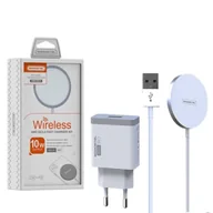 Ładowarki do telefonów - Ładowarka bezprzewodowa indukcyjna Somostel SMS-ZB10 USB QI 2A 18W QC3.0 Magsafe biała - miniaturka - grafika 1