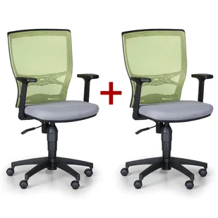 Fotel biurowy, krzesło biurowe B2B Partner Krzesło biurowe Venlo 1+1 gratis, zielono/ szare 415042 - Fotele i krzesła biurowe - miniaturka - grafika 1