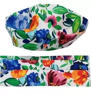 Odzież robocza - Maseczka Maska Ochronna Na Twarz Dla Dzieci Biała Listki Zielone Kwiaty Wielokolorowe Liście 2530 - miniaturka - grafika 1