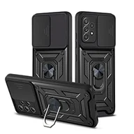 Etui i futerały do telefonów - YEQIU Ochrona obiektywu odporne na wstrząsy etui na telefon do Samsung Galaxy S21 ULTRA 5G czarna kamera przesuwna magnetyczny uchwyt na palec etui do S22 Plus Note 20 Ultra S21 FE - miniaturka - grafika 1