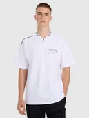 Koszulki męskie - 4F Koszulka polo oversize męska - biała L - miniaturka - grafika 1