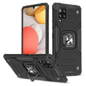 Etui i futerały do telefonów - Wozinsky Ring Armor pancerne hybrydowe etui pokrowiec + magnetyczny uchwyt Samsung Galaxy A42 5G czarny - miniaturka - grafika 1