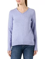 Swetry damskie - Vila Damski sweter Viril V-Neck L/S Knit Top-Noos, Słodka lawenda/szczegóły: melanż, XS - miniaturka - grafika 1