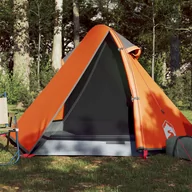 Namioty - vidaXL Namiot, 2-os., szaro-pomarańczowy, 267x154x117 cm, tafta 185T - miniaturka - grafika 1