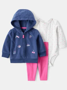 carter's 3-częściowy zestaw w kolorze granatowo-różowo-szarym - Body dla niemowląt - miniaturka - grafika 1