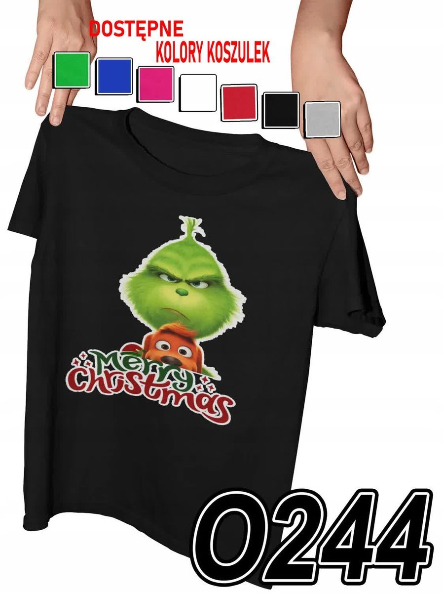 Koszulka Dziecięca Z Nadrukiem Grinch Świąt Nie Będzie Prezenty - M 134-140
