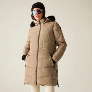 Dare 2b Damski płaszcz zimowy Striking IV Beżowy, Rozmiar: 42 - Kurtki i kamizelki sportowe damskie - miniaturka - grafika 1