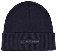 Czapki damskie - Tommy Hilfiger Męska czapka z dzianiny Th Skyline Beanie, niebieski (Kosmiczny Błękit), Rozmiar uniwersalny - miniaturka - grafika 1
